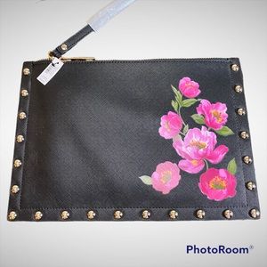 Clutch Purse Black Floral studded NWT White House Black Market